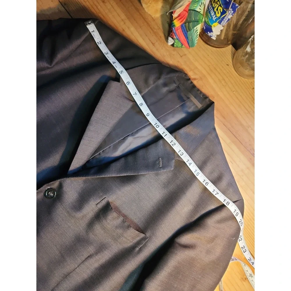 VTG Chung Hang Hong Kong Charcoal Gray Blazer Sport Coat 3-Button Wool Jacket